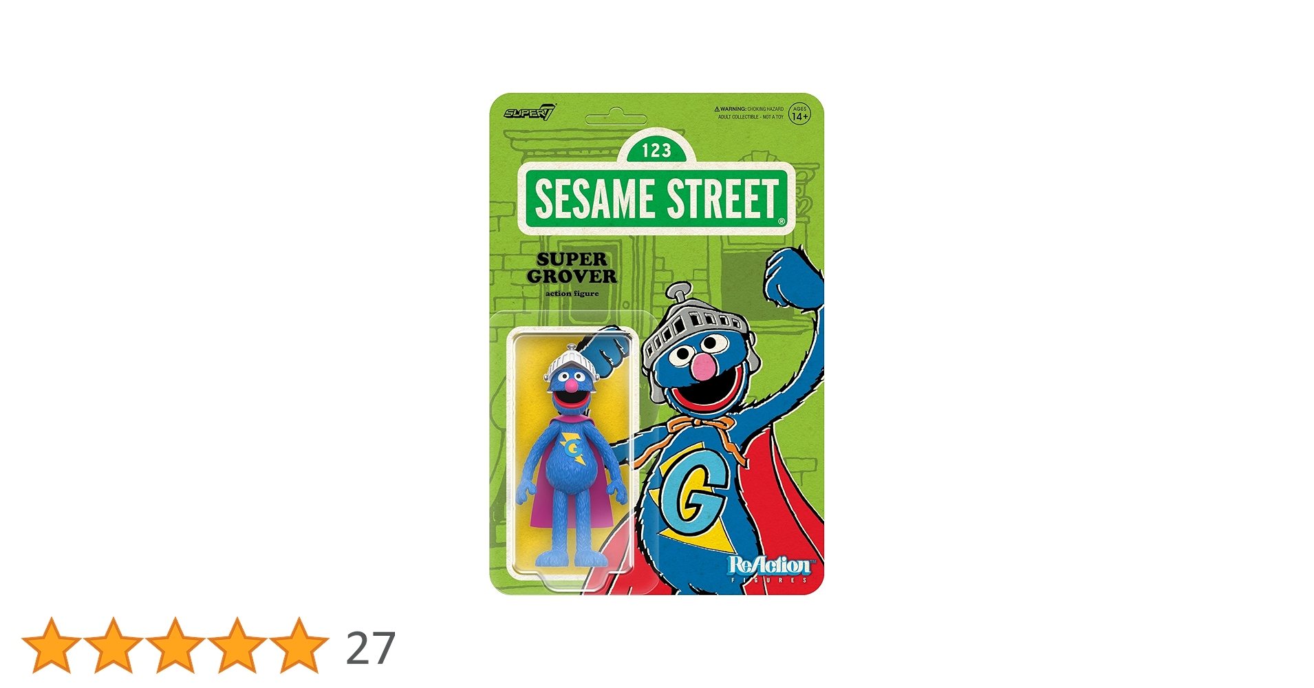 Super7 Sesame Street Super Grover - 3.75